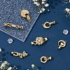 SUPERFINDINGS 7Pcs 7 Styles Rack Plating Brass Micro Pave Clear Cubic Zirconia Fold Over Clasps KK-FH0004-70-4