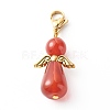 Dyed & Heated Natural Carnelian Pendant Decorations HJEW-JM00541-01-3