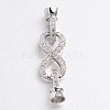 Infinity Brass Micro Pave Cubic Zirconia Fold Over Clasps ZIRC-L036-02P-FF-1