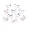 Electroplated Bowknot Resin Cabochons MRMJ-R128-16F-1