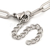 304 Stainless Steel Paperclip Chain Bracelets for Women BJEW-C046-02P-01-2