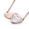 304 Stainless Steel Pendant Necklaces NJEW-I232-22RG-2