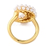 Rack Plating Moon Brass ABS Imitation Pearl Open Cuff Rings for Women RJEW-S242-07G-3