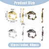 DICOSMETIC 48Pcs 4 Colors Alloy Flower Toggle Clasps FIND-DC0004-35-2