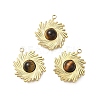 Natural Tiger Eye Boho Pendants STAS-U027-07G-01-1