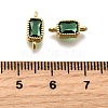 Real 18K Gold Plated Brass Micro Pave Cubic Zirconia Links Connectors ZIRC-L100-009G-02-3