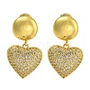 Rack Plating Brass Micro Pave Clear Cubic Zirconia Stud Earrings EJEW-I313-15C-G-1