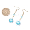 Glass Seed Beads Dnagle Earrings EJEW-MZ00501-03-4