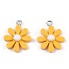 Opaque Resin Pendants RESI-WH0037-01C-3