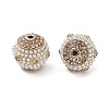 Golden Plated Alloy Rhinestone Beads FIND-E046-12G-2