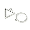 10Pcs Alloy Open Back Bezel Pendants and Links PALLOY-YWC0002-01AS-2