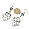 Natural Howlite Beaded Drop Earrings EJEW-JE05385-01-2