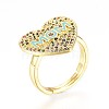 Adjustable Golden Plated Brass Micro Pave Cubic Zirconia Finger Rings RJEW-G097-16G-4