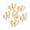 Golden Plated Alloy Letter Pendants X-PALLOY-J718-01G-W-2