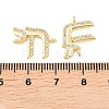 Brass Micro Pave Clear Cubic Zirconia Jewish Life Symbol Chai Links Connector Charms KK-C170-07G-3