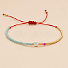Adjustable Glass Seed Beads Braided Bead Bracelets for Women UG7337-4-1