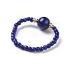 Dyed Natural Lapis Lazuli Stretch Rings RJEW-JR00255-05-2