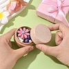 1Pc Round Beechwood Jewelry Storage Gift Box with Lid CON-YW0001-85-4