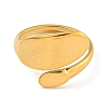Ion Plating(IP) 304 Stainless Steel Oval Open Cuff Ring for Women RJEW-A043-33G-2