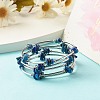 5-Loop Natural Lapis Lazuli Chip Beaded Wrap Bracelets for Women BJEW-JB01517-10-1