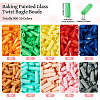 80G 10 Colors Baking Paint Glass Twist Bugle Beads SEED-TA0001-47-4