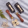 Brass Wax Seal Stamp with Wood Handle AJEW-WH0412-0355-5