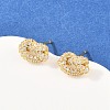 knot Brass Micro Pave Cubic Zirconia Stud Earrings EJEW-C174-01G-06-1