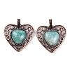 Natural Amazonite Peach Love Heart Pendants G-G158-01-11-1