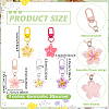 20Pcs 5 Colors Resin Flower Pendant Decorations HJEW-UN0001-27-3