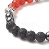 7Pcs 7 Style Natural & Synthetic Mixed Gemstone & Alloy Beaded Stretch Bracelets Set for Women BJEW-JB09236-6