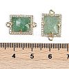 Natural Green Strawberry Quartz Faceted Rectangle Links G-I375-07G-06-3