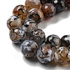 Faceted Natural Fire Crackle Agate Beads Strands G-F447-12mm-N08-4