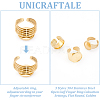 3Pcs 3 Styles 304 Stainless Steel Open Cuff Finger Ring Cabochon Settings STAS-UN0059-66G-5