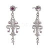 Rhodium Plated 925 Sterling Silver Stud Earring Findings STER-L057-041P-2
