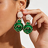 Alloy Enamel Stud Dangle Earrings WG6042F-03-1