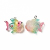 Ocean Theme Transparent Resin Pendants RESI-E024-05P-04-3
