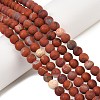 Frosted Natural Red Jasper Beads Strands G-C270-M01-8mm-1