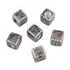 Floral Printed Porcelain Beads PORC-Q160-2-4