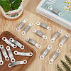 24Pcs Silicone & 201 Stainless Steel Curved Rectangle Connector Charms STAS-BC0004-12A-4