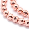 Electroplate Non-magnetic Synthetic Hematite Beads Strands G-L485-03D-RG-2
