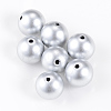 Matte Style Spray Painted Acrylic Beads X-ACRP-S669-6mm-01-1