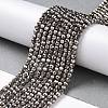 Electroplate Glass Beads Strands GLAA-H021-01B-FP12-3