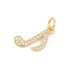 Brass Pave Cubic Zirconia Pendants KK-U062-29G-3