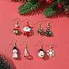 4 Sets 4 Styles Lampwork & Alloy Enamel Dangle Earrings Set EJEW-TA00228-2