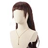 Round Beads Lariat Necklace for Girl Women NJEW-JN03709-3