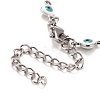 Enamel Heart with Evil Eye Link Chains Bracelet BJEW-P271-07P-4
