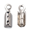 Tarnish Resistant 201 Stainless Steel Fold Over Crimp Cord Ends X-STAS-R055-08-2