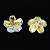 Transparent Electroplate Glass Bead Caps EGLA-N015-01B-4