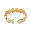 Real 18K Gold Plated 304 Stainless Steel Enamel Cuff Rings LS-RJEW-M171-14G-01-3