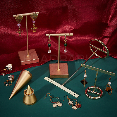 4 Sets 4 Styles Metal Earring Display Stand Sets EDIS-FG0001-37-1